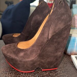 L.A.M.B. Dark Brown Platform Wedges